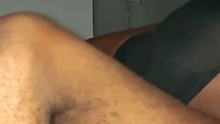 Naughty Ebony Babe Rides Her Step Dad and Cum Hard