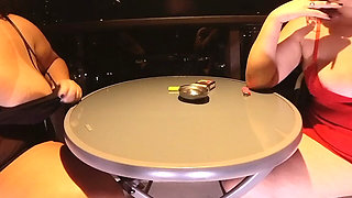 Girl Smoking and Literally Relaxing Without Panties on the Balcony of the Apartment