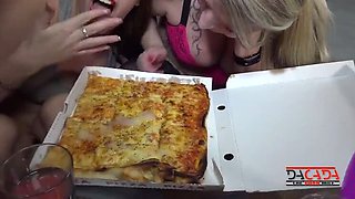 Horny MILF Pizza Delivery Gangbang with Marie Skyler - Blowjob & Cumshot Fetish Party