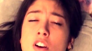 Lovely Amateur teen brunette masturbating outdoor