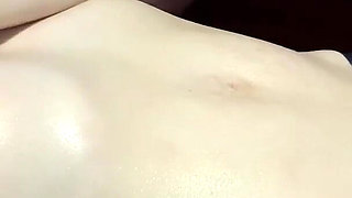 She masturbates with her panties filled with hot cum from her boyfriend