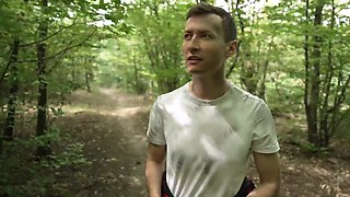 Filthy Busty MILF Enjoys a Young Cock In the Woods Letting Her Perv Old Hubby Watch Her Fucking