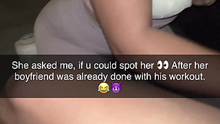 Snapchat story: An 18-year-old girl in a relationship went to the gym to work out, and it ended with a blowjob.