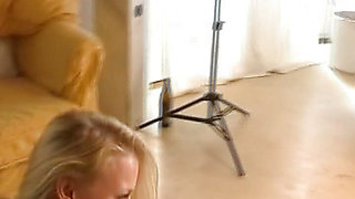 Stockinghead Blonde German doll rides big dick like a pro