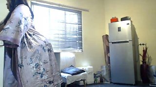 Ebony SSBBW Clapping Her Fat Ass and Stripteasing