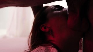 Horny and pale brunette pornstar babe
