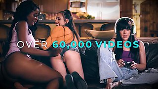 LEZ BE BAD - Petite Brunette Has Pussy Eating Fun With Big Naturals Blonde Nurse In Her Office: Porn