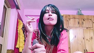 Sweetheart MILF Is Touching Dick and Playing While Smoking