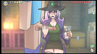 Wedding night fun with a gorgeous bride and some minecraft-style action