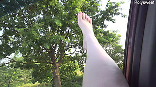 Messing with Dick in the Car - Tits, Legs