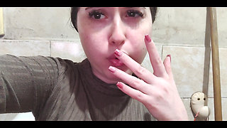 Playing with my fingers and my hairy pussy