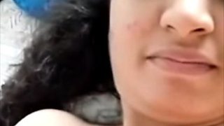 Horny busty indian milf strips nude showing big boobs