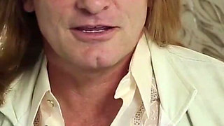 He gets his cock sucked by two perfect ladies