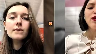 Smoking hot brunette toying tasty pussy in stockings