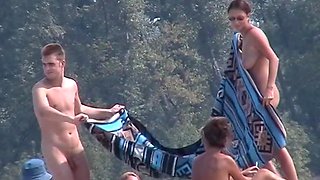 Beach hunter voyeurs nudist people on the hot camping