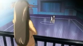 Sexy hentai babes fight in the gym