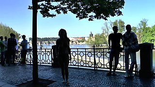 Hot brunette big boobs toying pink pussy