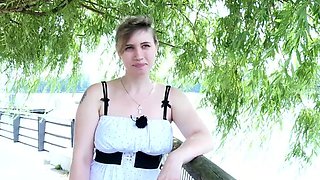 Tera amateur brunette girl public posing