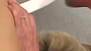 Two Horny Sluts Suck Big Hard Cock in the Public Toilet and Get Fucked Doggy Style