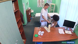 Hot latina black college girl has a medical examination - faux hospital