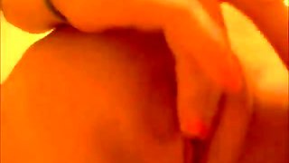 Sexy ex girlfriend rubbing her bald pussy on webcam