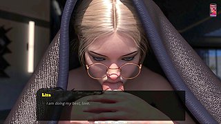 Mature mom in a swimsuit gets animated with her boulder-holder in summertime saga