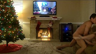 Young amateur web cam teen couple having sex POV style