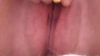 Cougar MILF masturbation with blazing hot Ginger Root insertion