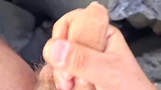 Amateur in Public  Public Cumshot With Huge Cock