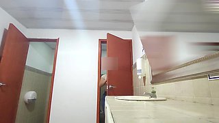 Amateur Camera in Public Toilet in Shopping Mall in Madrid