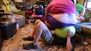 Kinky femdom threesome with two fat amateur mistresses