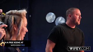 WIFEY Blonde Hotwife Candice Holds Hubbys Hand While Taking A Monster BBC