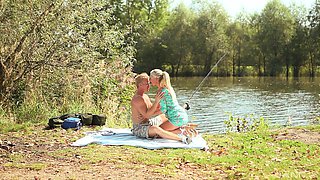 Erotic fucking during camping with gorgeous blonde Jenny Simons