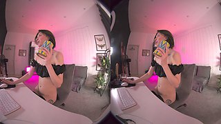 Sweet Brunette Enchants in Virtual Reality Seduction