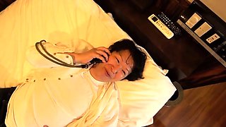 Super cute asian teen caught fingering on her bed