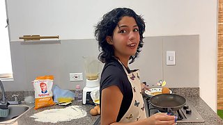 I Help My Cute Step Sister with Her Cooking Classes and We End up Fucking Very Rich and Hard.