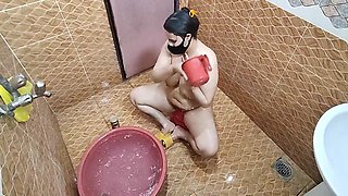 Pakistani Bigass Stepmom In Shower And Help From Stepson