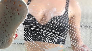 Sexy Car Wash Tease in Tiny Shorts
