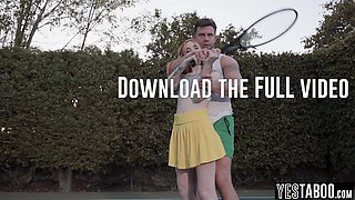 Tennis coach fucks redhead teenager student