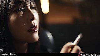 POV: Japanese Chick Blows Smoke While Sucking Penis - Emiri Momota Smoking Cigarette Fetish