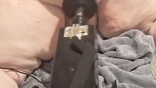 Fucking my ass with fuckmachine while my pussy has a toy inside