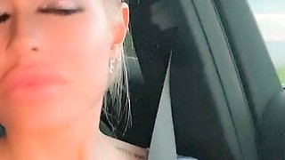 Cute blonde with big boobs solo