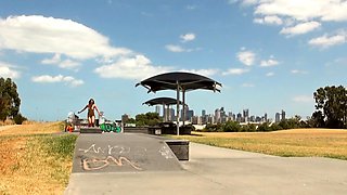 Euro amateur outdoor masturbation