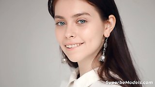 SUPERBE MODELS - (Victoria Garin) - Sexy Lingerie Czech Teen Model Strips Naked
