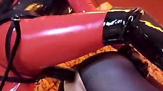 Asian Dominatrix Pegging Slave