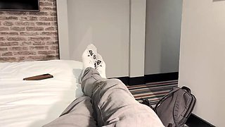 Do you have an erection?. Sharing a hotel bed with a coworker ended up with an unexpected sex
