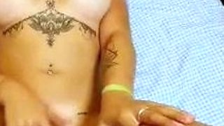 Cute blonde with big boobs solo