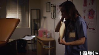 Steamy mom lesbians making out on duty