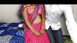 hot sexy sali's jija new year red saree suhag rat sex whole night pussy fuck