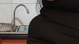 Sexy Hot Stepmom, Only Fans in Slow Motion, in the Kitchen